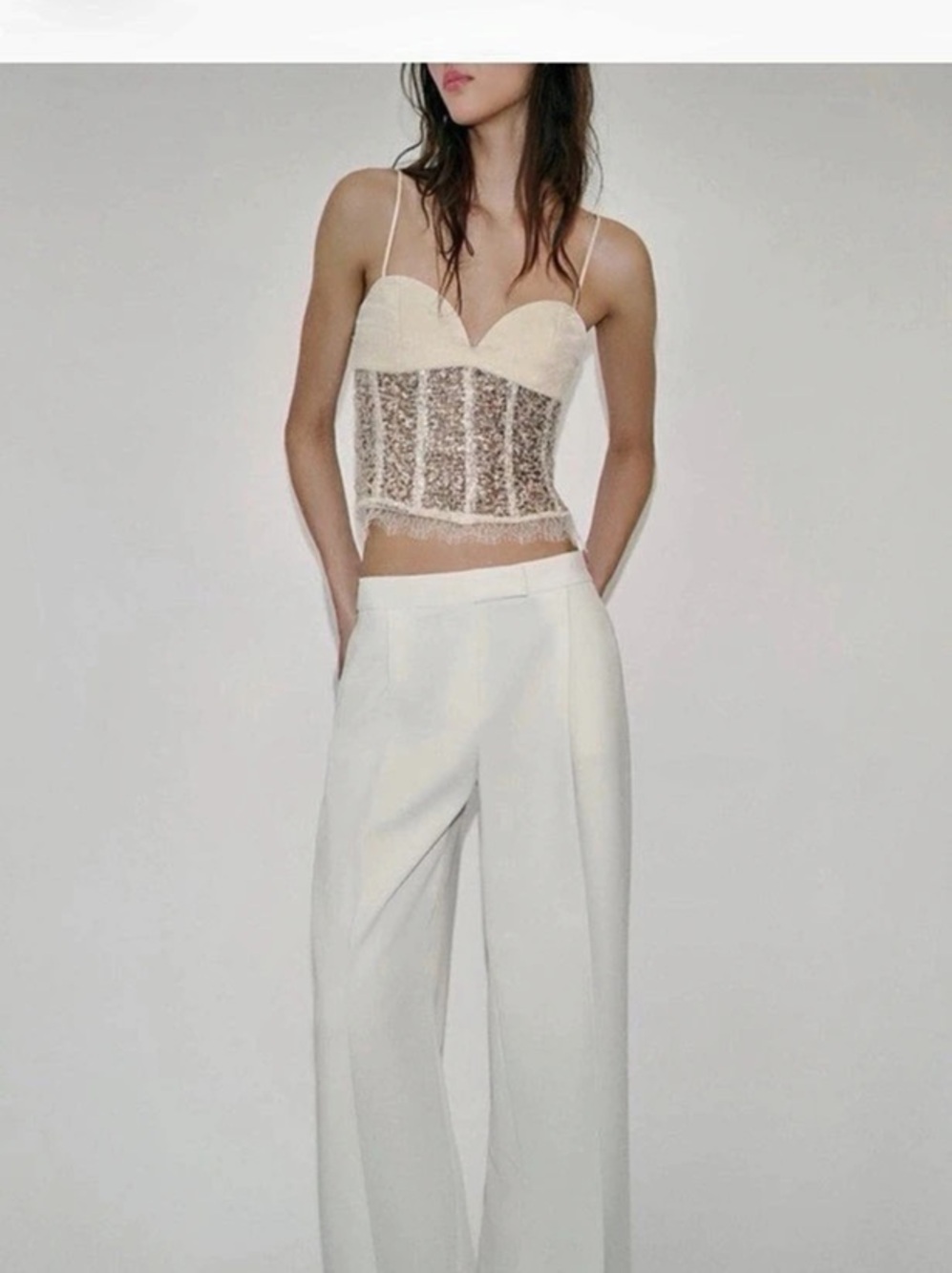 New with tags! Zara Lace Sequin Bustier Camisole Top